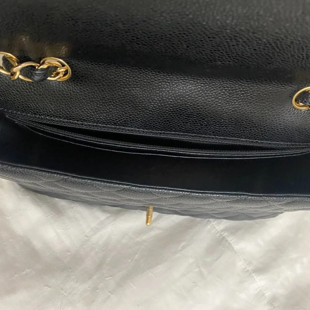 Authentic Chanel Caviar Quilted Jumbo Single Flap Black - Picture 5 of 7